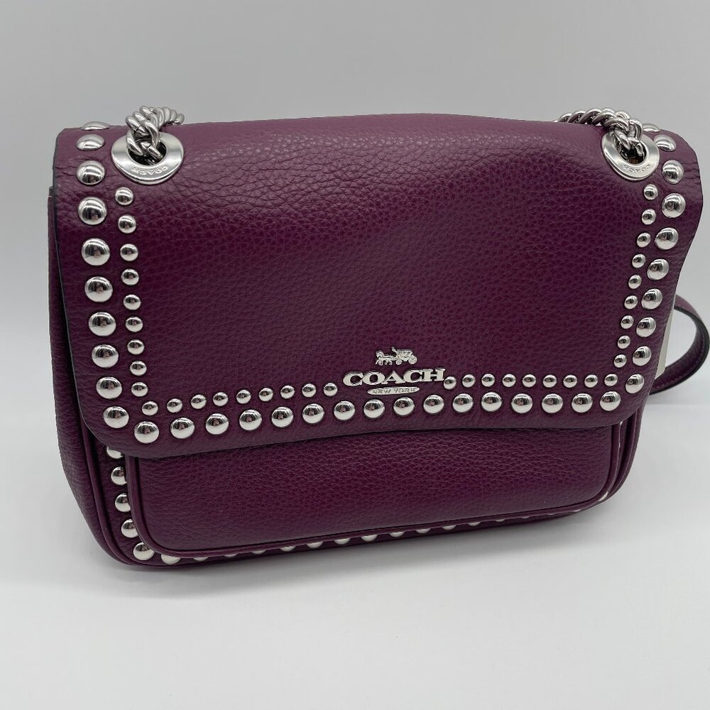 Rare NWT Coach Klare Crossbody 25 With Rivets Color Deep Berry